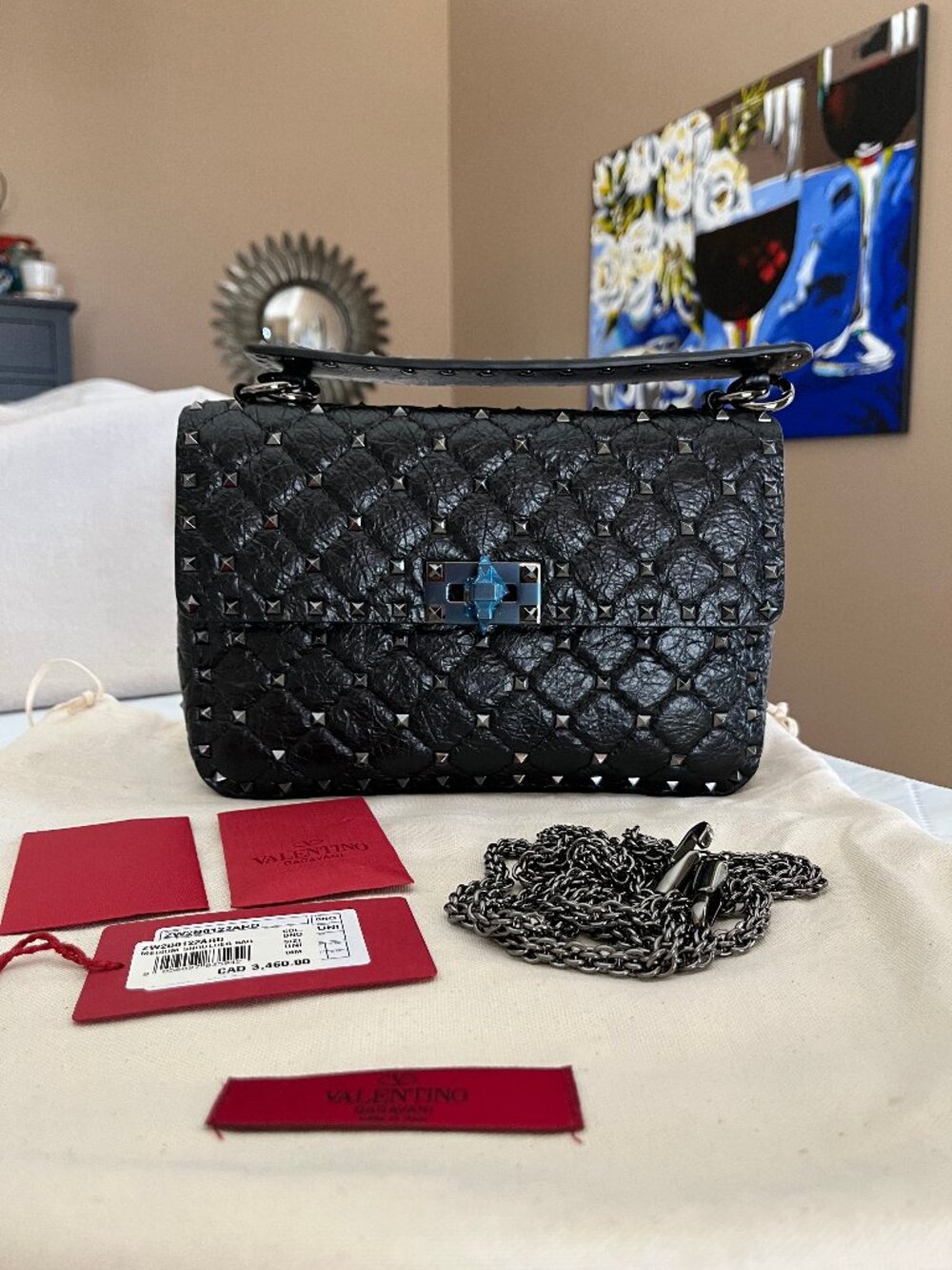 Valentino Garavani Medium Nappa Rockstud Spike Bag - Authentic - Picture 3 of 17
